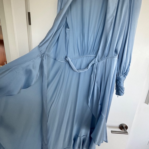 Zimmerman silk cornflower blue midi wrap dress Size 1 - Picture 11 of 12
